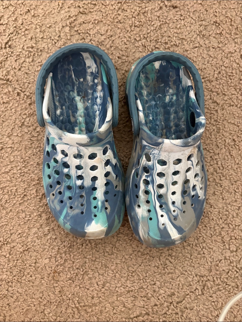 Kids Blue Tie-Dye Slip-On Sandal Clogs